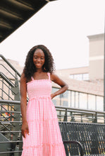 Load image into Gallery viewer, Pretty In Pink Gingham Maxi Dress