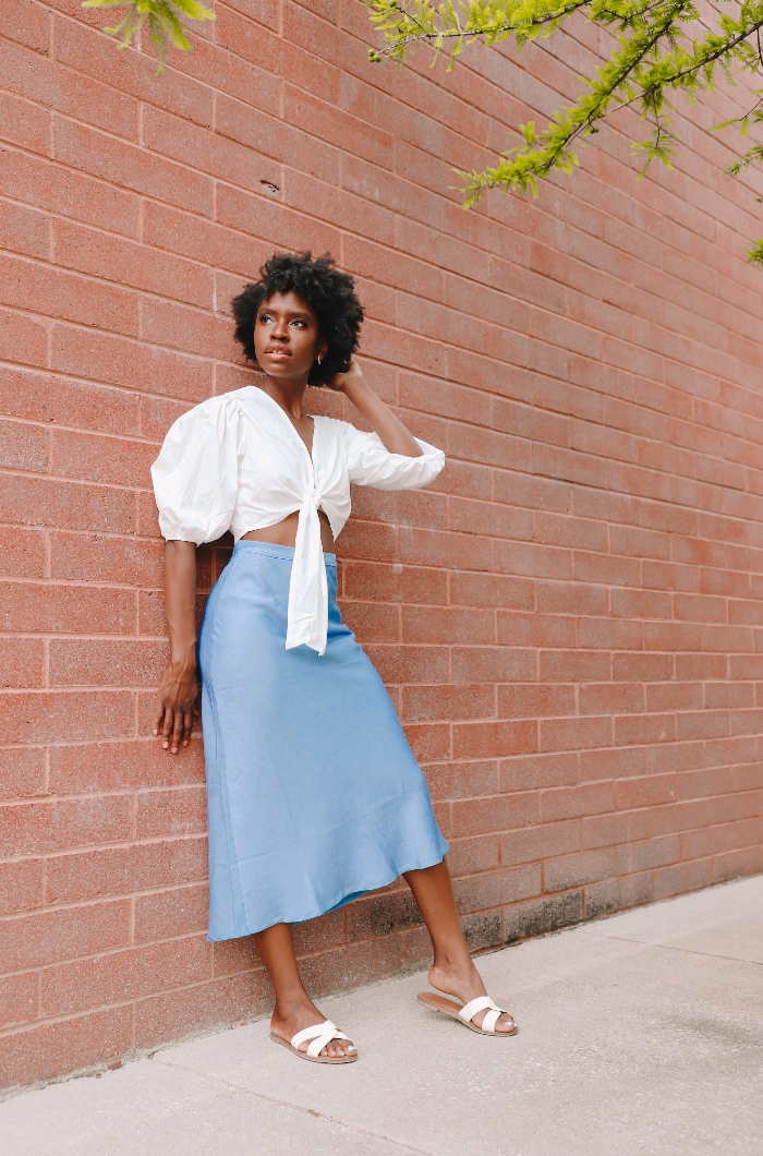 Satin skirt outfit sales 30