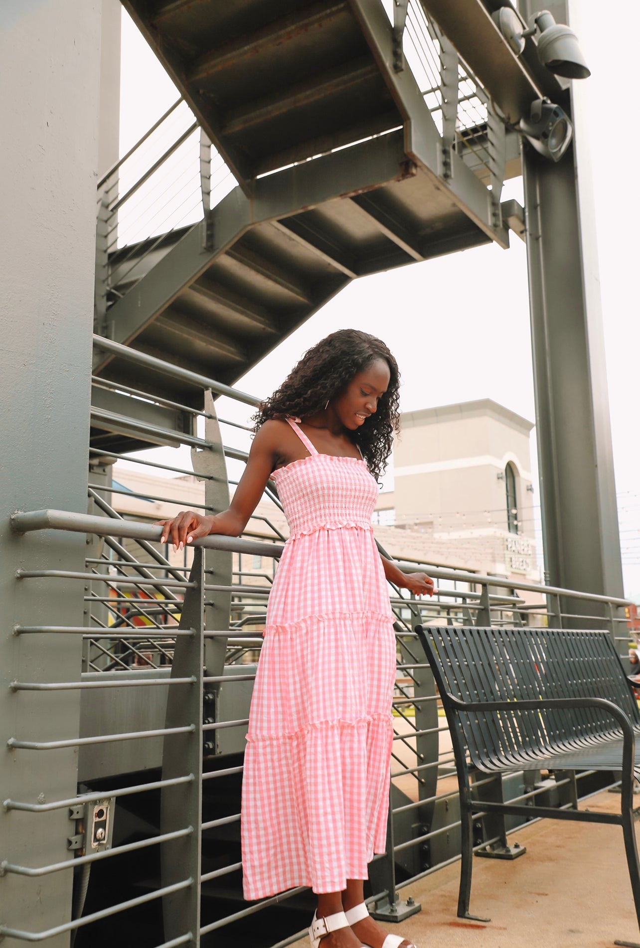 Pretty In Pink Gingham Maxi Dress