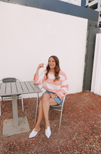 Load image into Gallery viewer, Full Of Pink Ribbed Stripe Sweater

